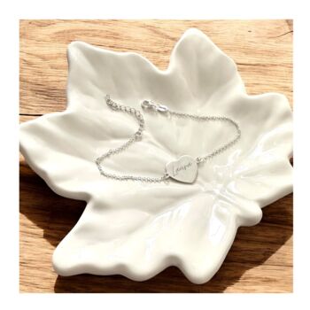 Personalised Heart Charm Bracelet, Sterling Silver 925, Wedding Gift, Baby Gift, Bridesmaid, Friend, 3 of 4
