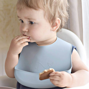 Make My Day Baby BibFood CatcherFood Grade Silicone BibsWhale