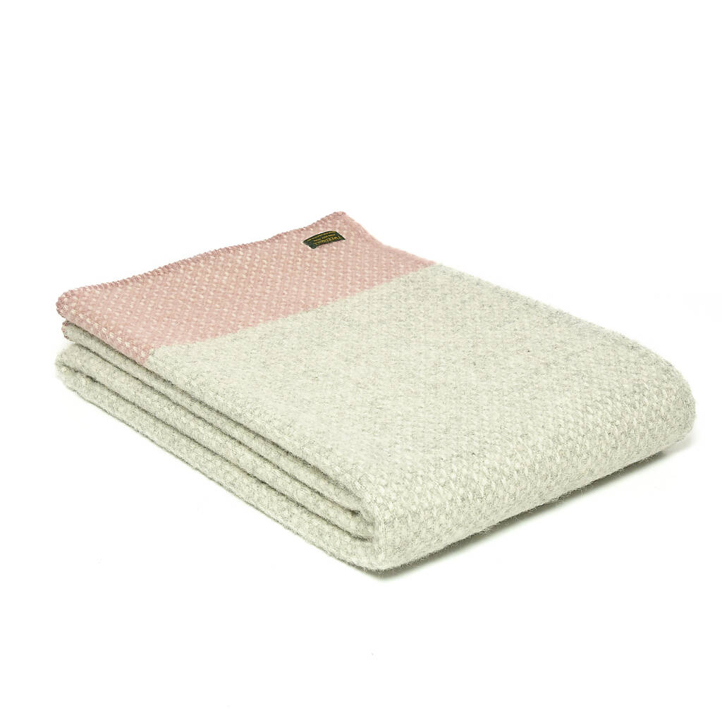 Hand Weaved Pure New Wool Dusky Pink Throw By Liberty Bee ...