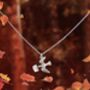 Silver Flying Bird Envelope Charm Necklace, thumbnail 1 of 6