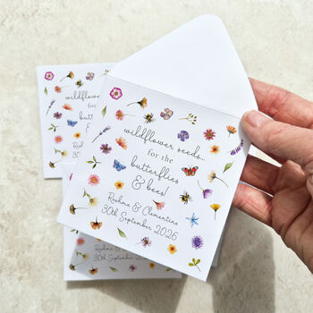 Pressed Wildflowers Seed Packet Wedding Favours, 9 of 9