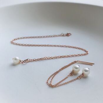 14 Ct Rose Gold Filled Metal And Pearls Jewellery Set, 12 of 12