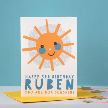 'You Are My Sunshine' Personalised Birthday Card, 2 of 5