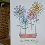 Personalised Flower Family Handmade Card, thumbnail 1 of 6