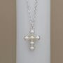 Pearl Cross Charm Necklace, thumbnail 2 of 3