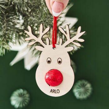 Personalised Chocolate Reindeer Christmas Place Setting, 5 of 5