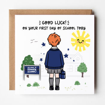 Customisable First Day Of School Card For Boys, 4 of 10