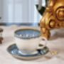 Blue Tea Cup With Saucer Porcelain, thumbnail 9 of 9