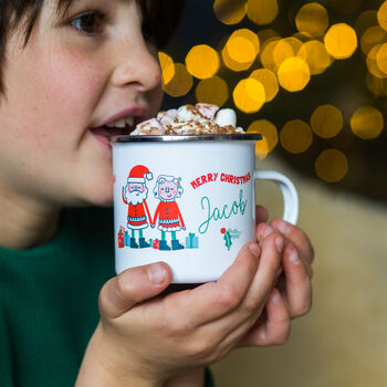 Personalised Mr And Mrs Santa Clause Christmas Mug, 3 of 6
