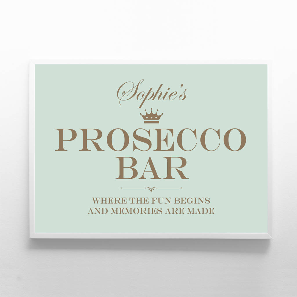 personalised prosecco bar print - Original Sophie S Prosecco Bar