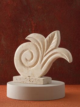 White Marble Laurel Leaf Sculpture, 2 of 4