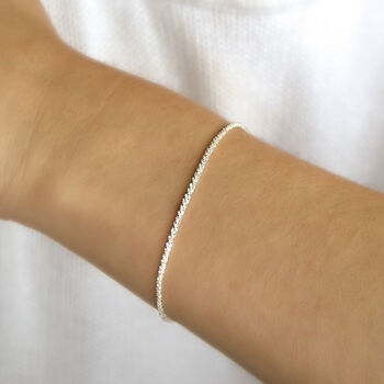 Sterling Silver Sparkly Chain Bracelet, 3 of 7