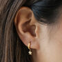 Mismatched Celestial Huggie Earrings In Gold Plating, thumbnail 5 of 5
