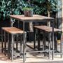 Camley Indoor/Outdoor Teak Bar Table And Stool Set, thumbnail 1 of 5