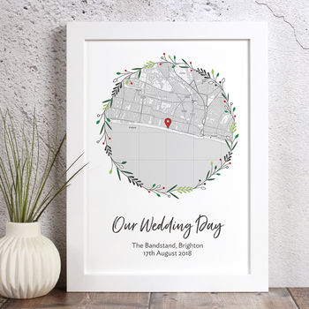 Personalised Map Print For Wedding / Engagement Etc, 5 of 6