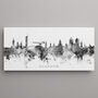 Glasgow Skyline Cityscape Black And White Art Print, thumbnail 1 of 12