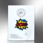 Cartoon Comic Superhero Pow Onomatopoeia Enamel Pin, Gifts For Kids, thumbnail 4 of 8