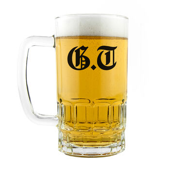 Monogrammed Medieval Style Beer Glass Tankard, 7 of 7
