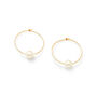 Goldfill Hoop Earrings With Pearl, thumbnail 1 of 2