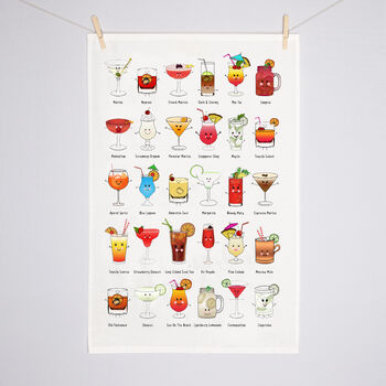 Illustrated Cocktails Tea Towel, 3 of 3