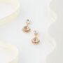 Rose Pink Swarovski Crystal Snow Drop Earrings, thumbnail 6 of 6