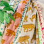 Handmade Block Print Dohar Blanket | Pink Tiger, thumbnail 5 of 5