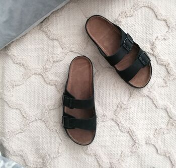 Leather Sandals With Memory Foam Insole, 9 of 11