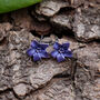 Periwinkle Blue Flower Mini Stud Earrings, thumbnail 1 of 4