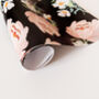 Pink And Black Peony Flower Wrapping Paper Sheet, thumbnail 1 of 4