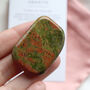 Unakite Smoothstone With Pouch | Crystal Gift, thumbnail 1 of 8