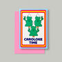 Funny Christmas Tree Carol Singers Karaoke Xmas Card, thumbnail 2 of 2