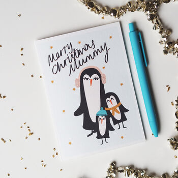 Penguin Christmas Card For Mummy, 4 of 4