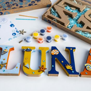 Personalised Paint Your Own Under The Sea Wooden Name, 2 of 6