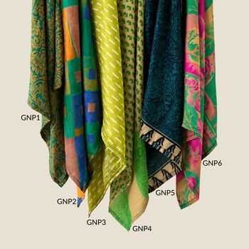 Fair Trade Recycled Sari Hair Neck Scarf Square 55cm, 12 of 12