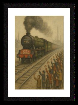 Flying Scotsman Locomotive Lowry Style Framed Art, 2 of 2