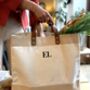 Personalised Natural Jute Shopper With Leather Handles, thumbnail 2 of 10