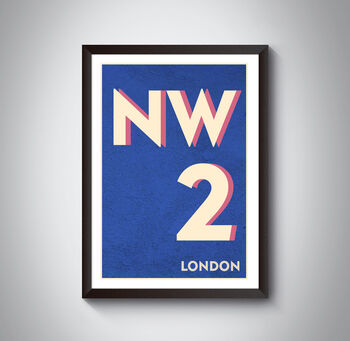 Nw2 Willesden London Typography Postcode Print, 10 of 10