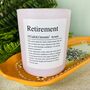 Personalised Fun Retirement Definition Candle, thumbnail 2 of 11
