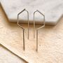 Sterling Silver Angular Minimalist Drop Earring, thumbnail 1 of 8