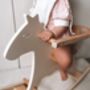 Personalised White Wooden Rocking Horse Toy, thumbnail 3 of 4