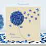 Anniversary Blue Hydrangea Butterflies Card, Not 3D, thumbnail 1 of 12