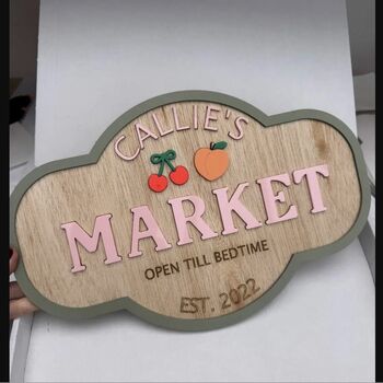 Personalised Market Shop Sign Playroom Decor, 2 of 3