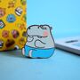 Hippo Enamel Pin | Cute Pin Badges, thumbnail 3 of 7