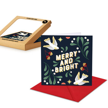 Christmas Merry And Bright Pack Of 10 Cards, 2 of 3