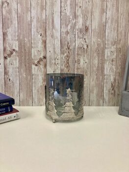 Large 15cm Silver Tealight Candle Holder Stand Glass And Metal Tree Design, 2 of 7
