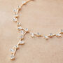 Leaf Shaped Swarovski Crystal Y Necklace, thumbnail 2 of 10