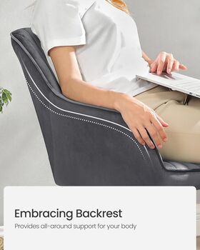 Dining Chair Velvet Armchair With Armrests, 4 of 9