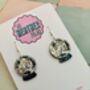 Mystic Ball Glitter Resin Earrings / Fortune Teller Jewellery Small Sparkly Orb Earrings / Celestial Jewellery / Gift For Her Small Sparkly Magical Accessory, thumbnail 5 of 5