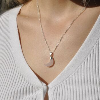 Dainty Gemstone Crescent Moon Necklace, 5 of 8
