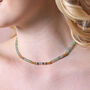 Green Semi Precious Stone Heishi Beaded Necklace Gold, thumbnail 2 of 5